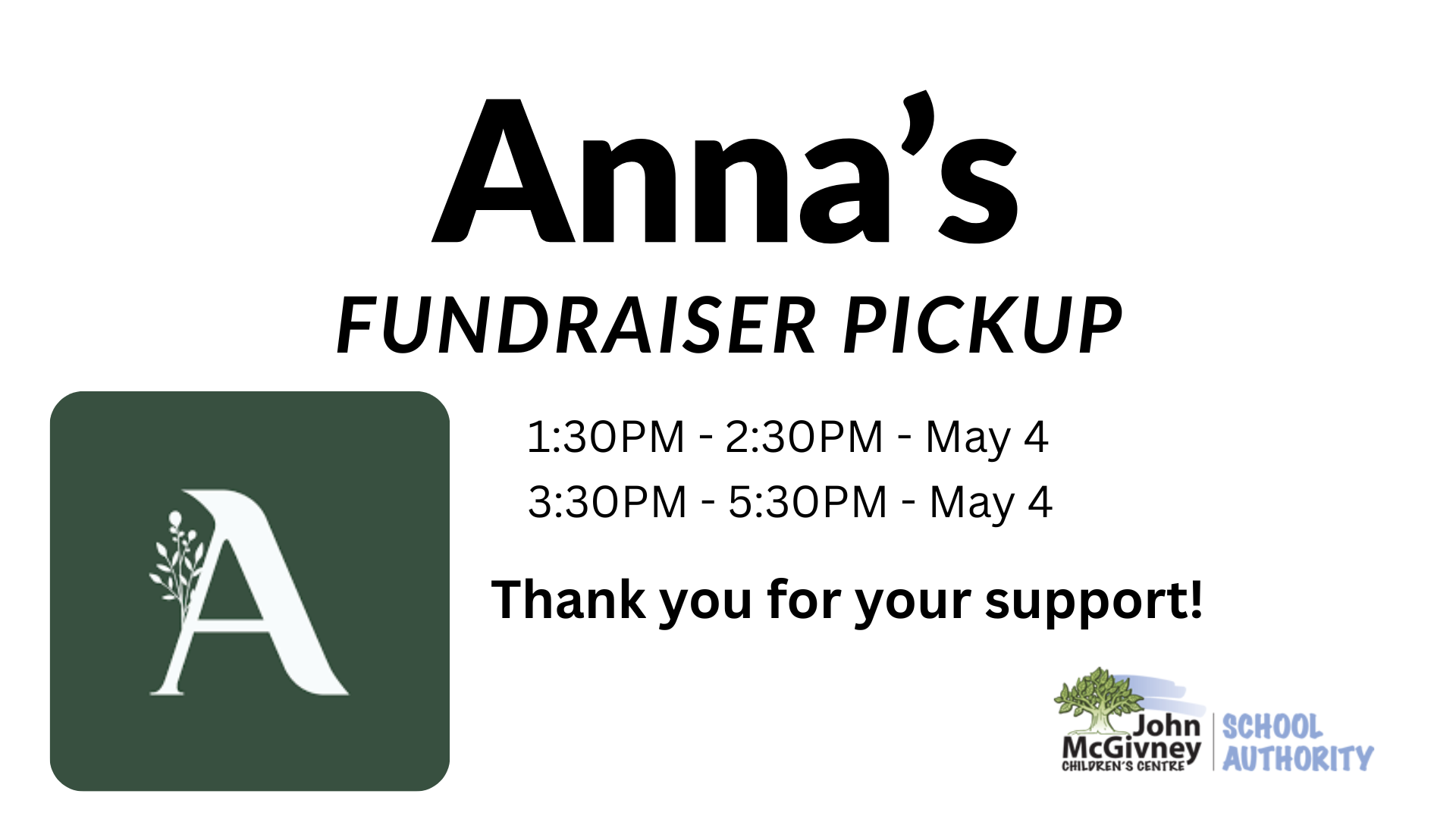 Anna’s Fundraiser Pickup